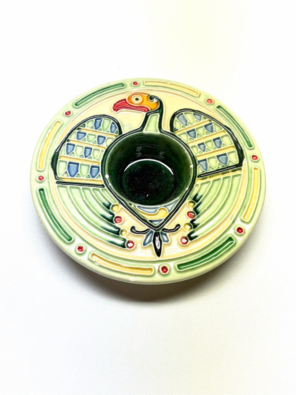 Clara Crafts Celtic Bird Ceramic Tealight Candle Holder Irish Hand Painted 5.5